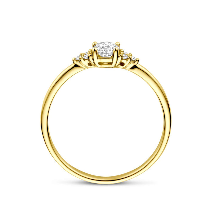 Gouden dames ring 14k met solitaire diamant 0.28ct