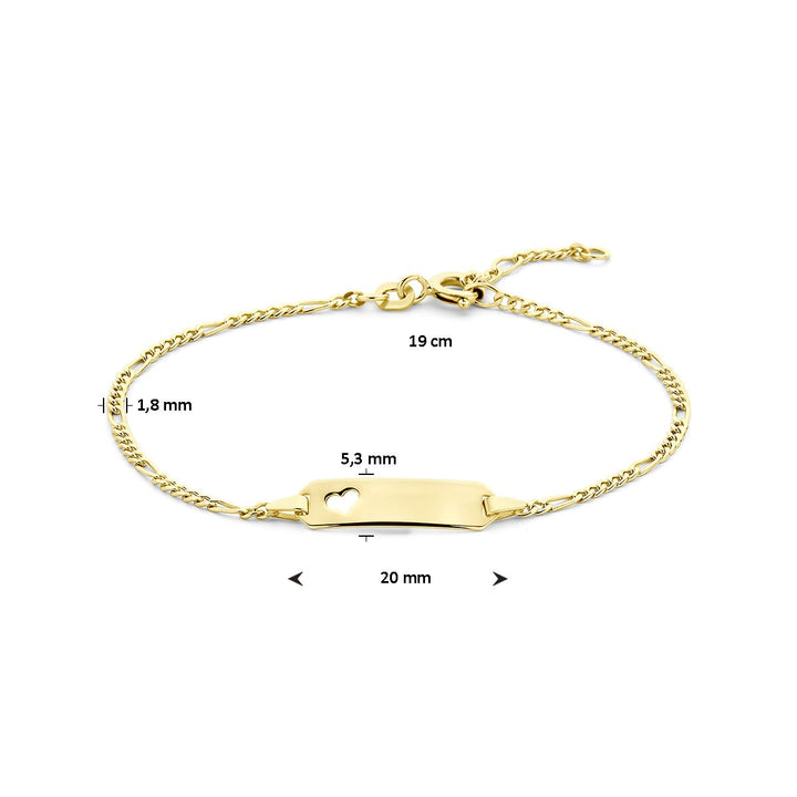 14k Geelgouden Graveerarmband met Plaat