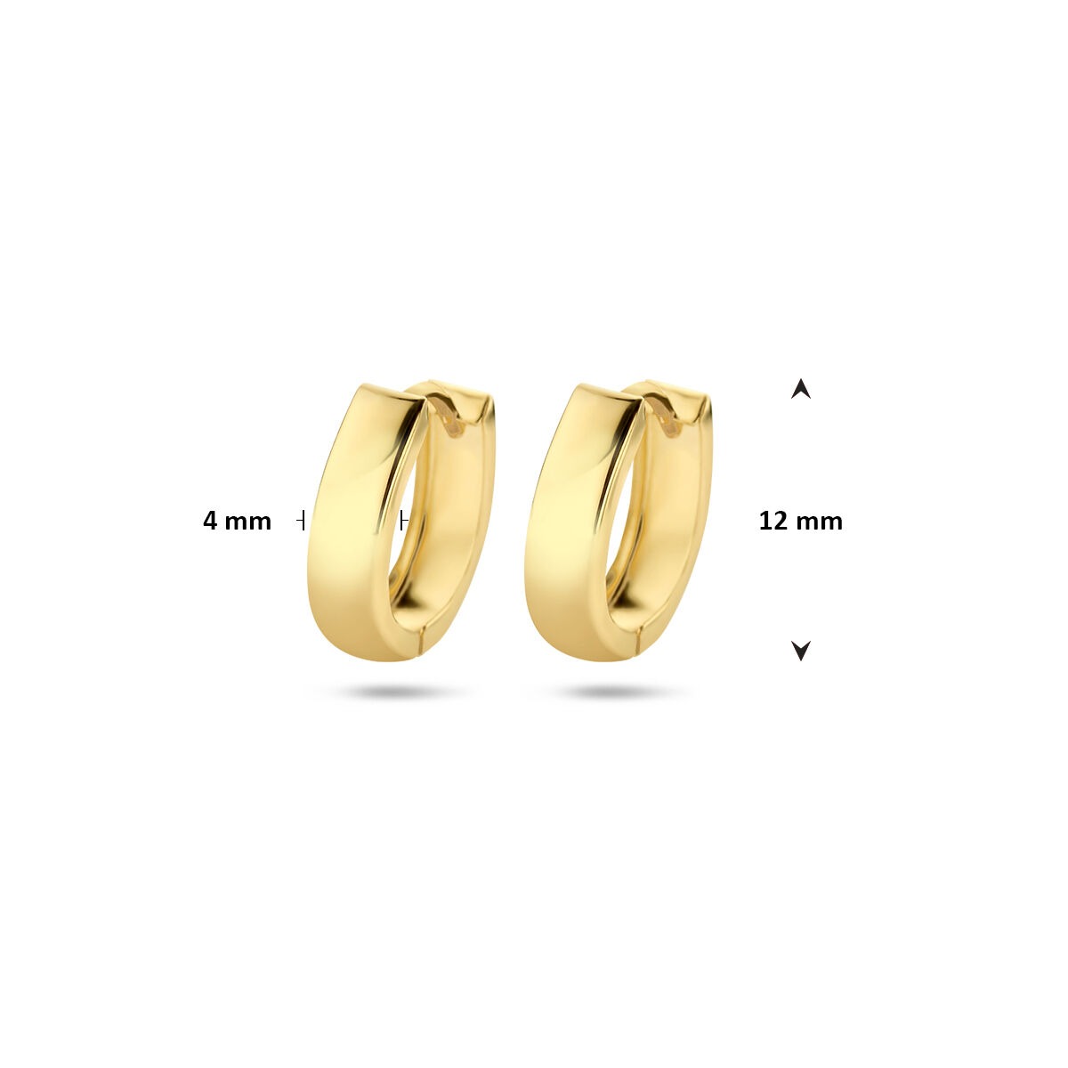 flat drop earrings 4.0 mm 14K yellow gold