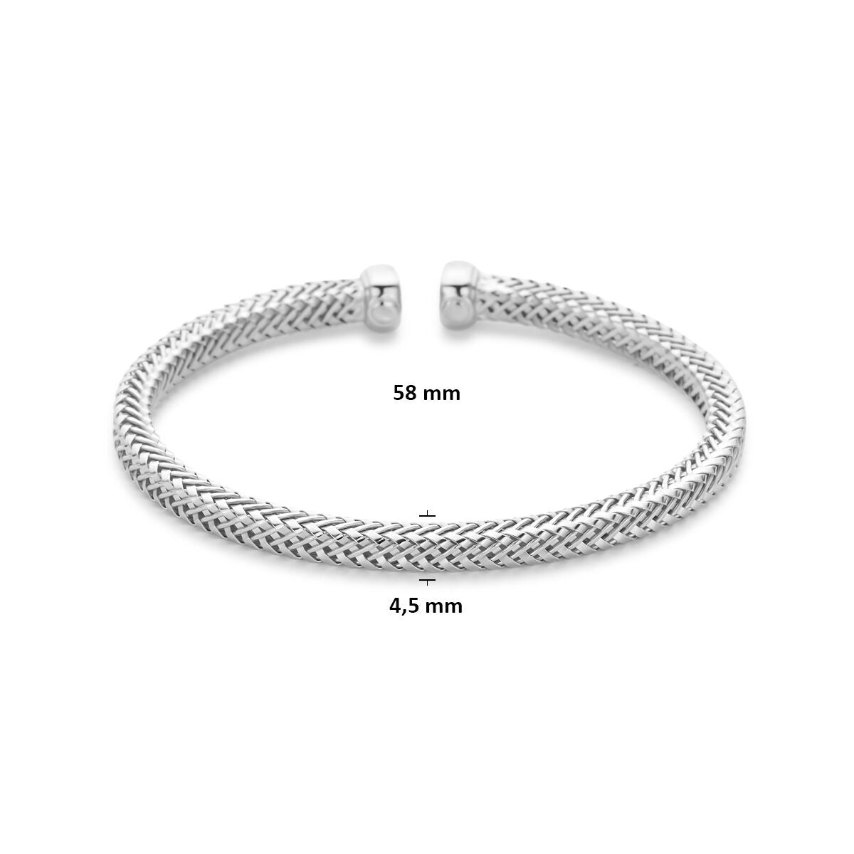 Gerhodineerd 925 zilveren klemband 58 x 4.5 mm