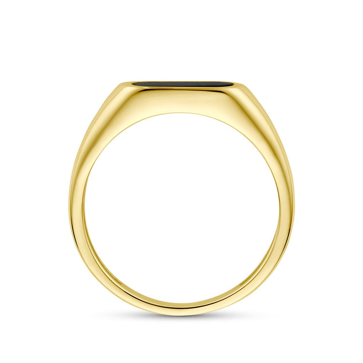 9k Geelgouden ring met onyx