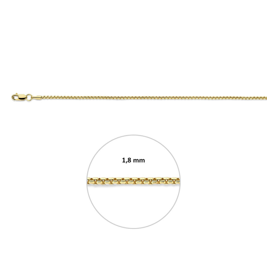 14k Geelgouden Venetiaanse Ketting met Zilverkern 45 cm