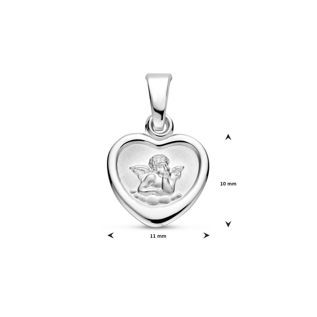 Zilveren hartjes hanger – gerhodineerd 925 zilver met poli/mat afwerking