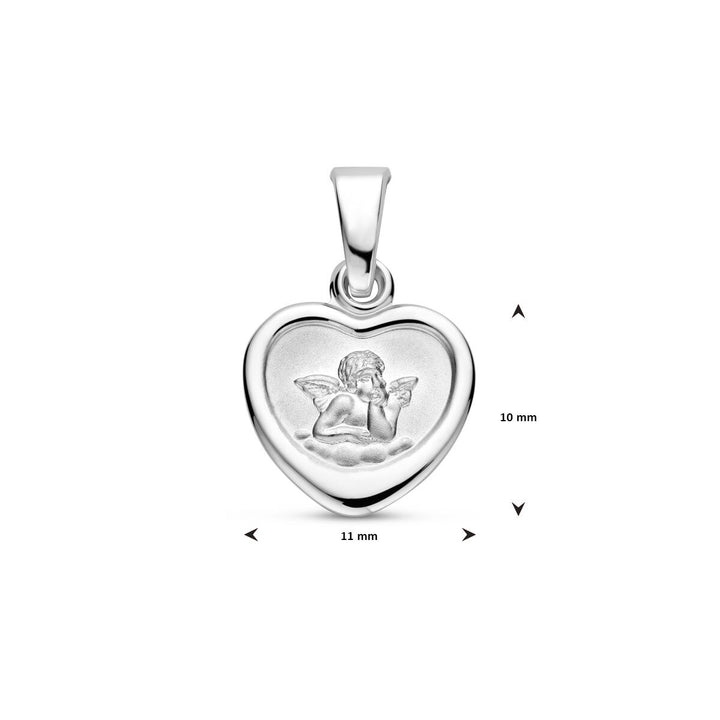 Zilveren hartjes hanger – gerhodineerd 925 zilver met poli/mat afwerking
