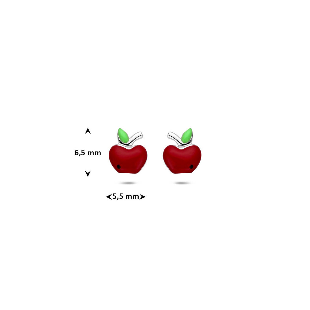 Gerhodineerd 925 Zilveren Kinder Oorknopjes Appel