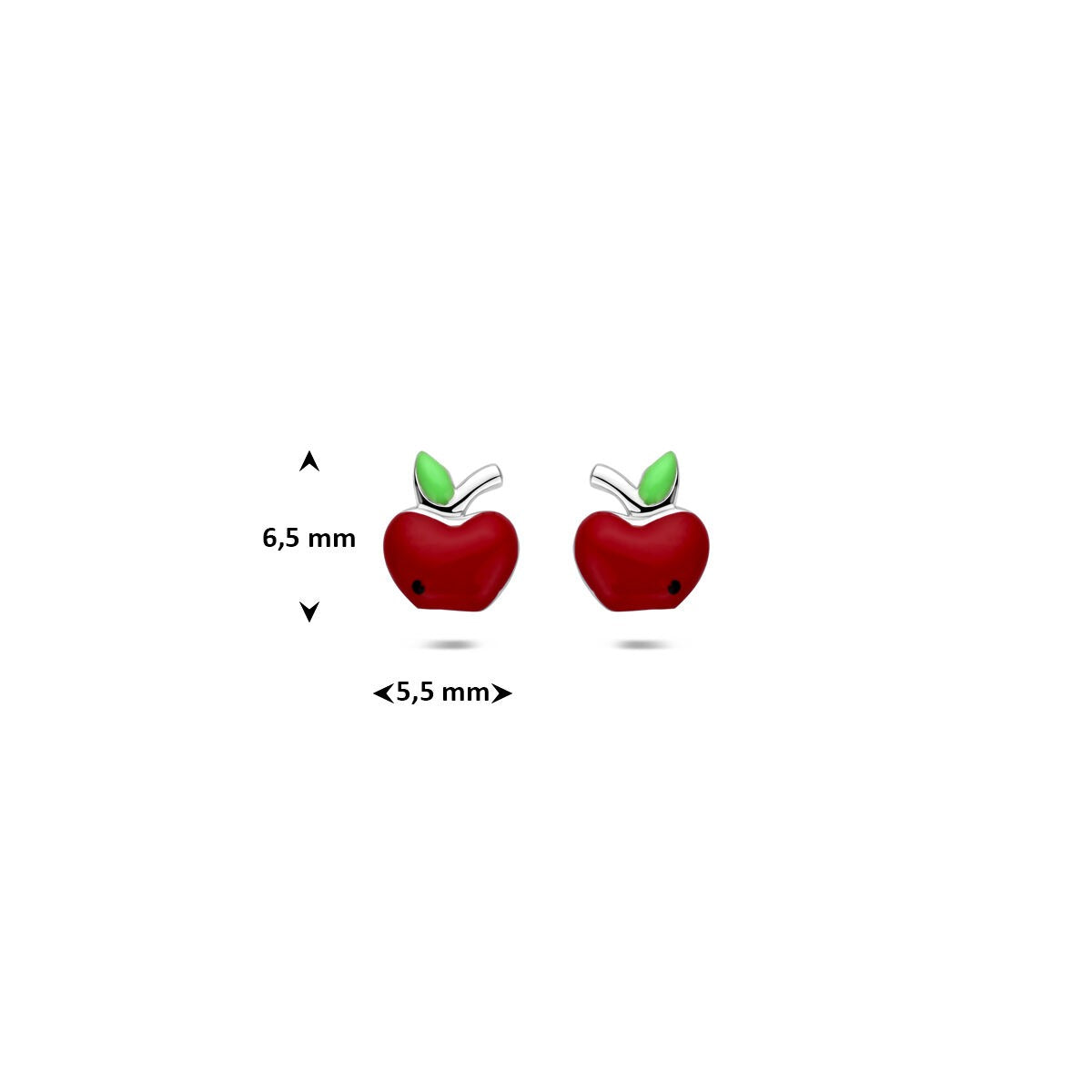 Gerhodineerd 925 Zilveren Kinder Oorknopjes Appel