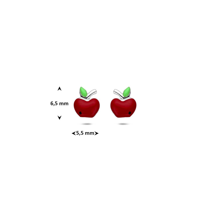 Gerhodineerd 925 Zilveren Kinder Oorknopjes Appel
