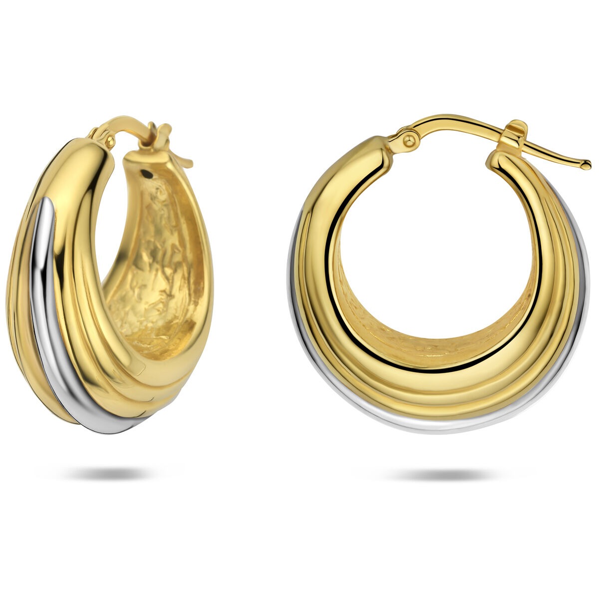 Verguld 925 Zilveren Stekeroorbellen 16,5 x 10 mm Dames