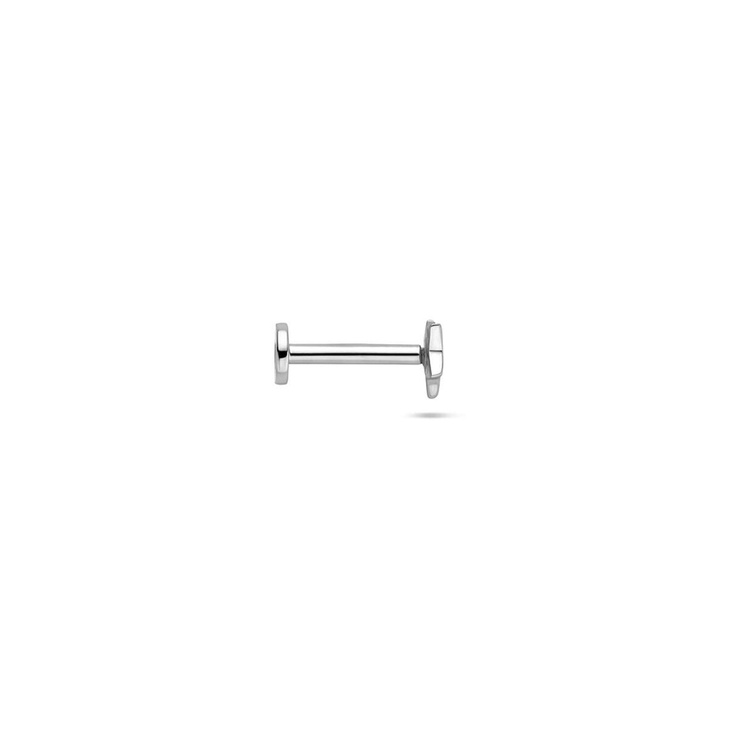 Zilveren flat back ster piercing – gerhodineerd 925 zilver