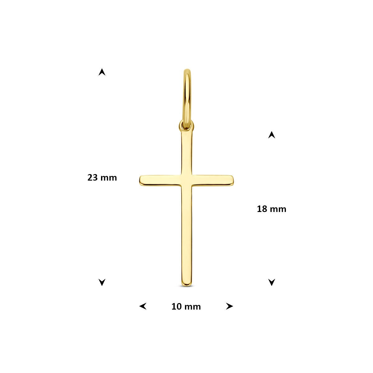 9k geelgouden hanger kruis