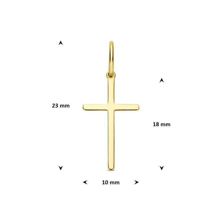 9k geelgouden hanger kruis