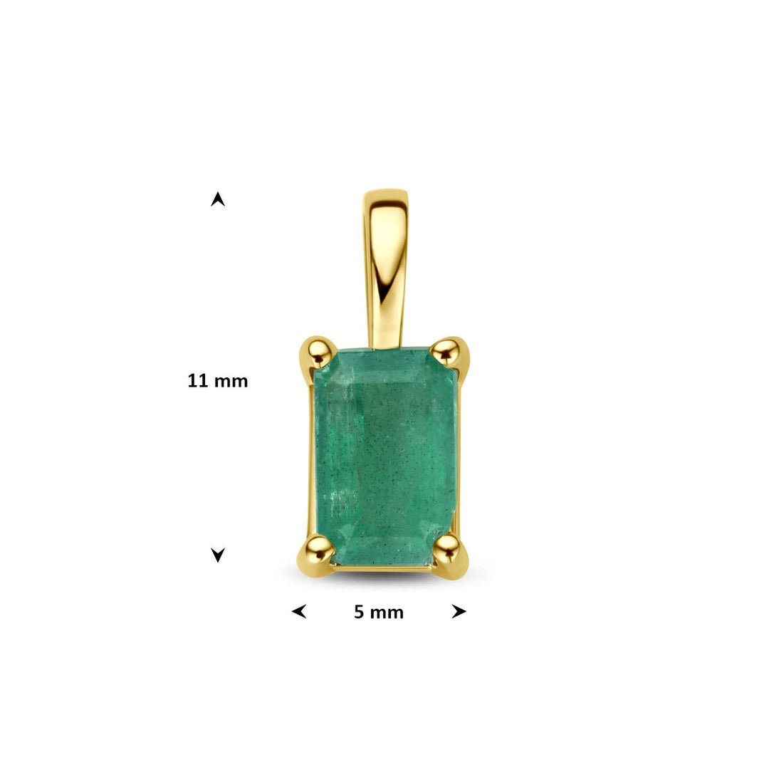 14k Geelgouden hanger met smaragd