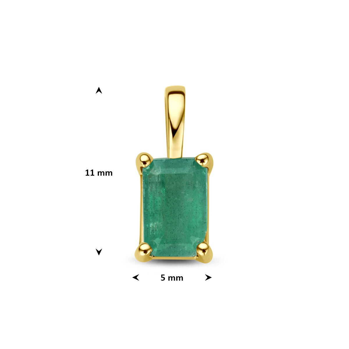 14k Geelgouden hanger met smaragd