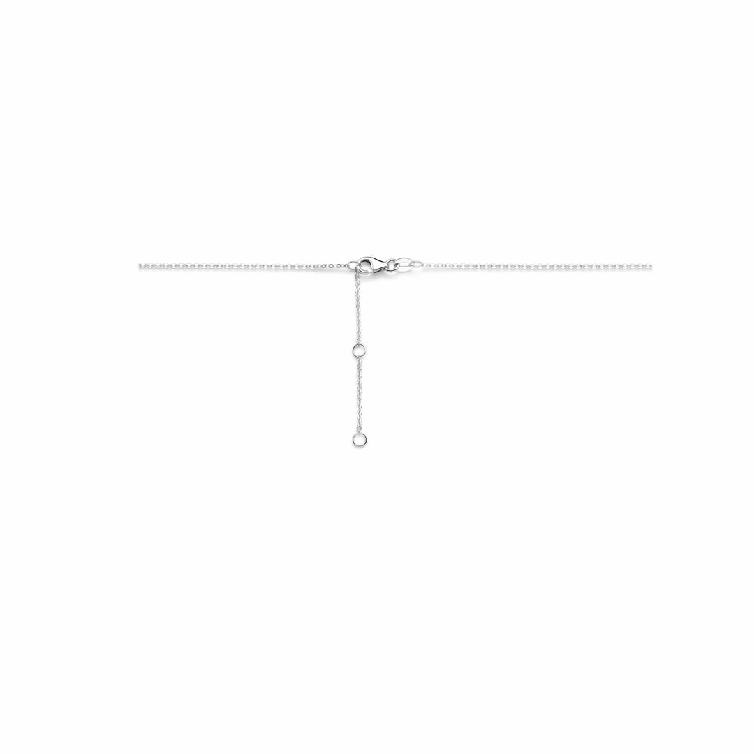 14k Witgouden Collier met Diamant