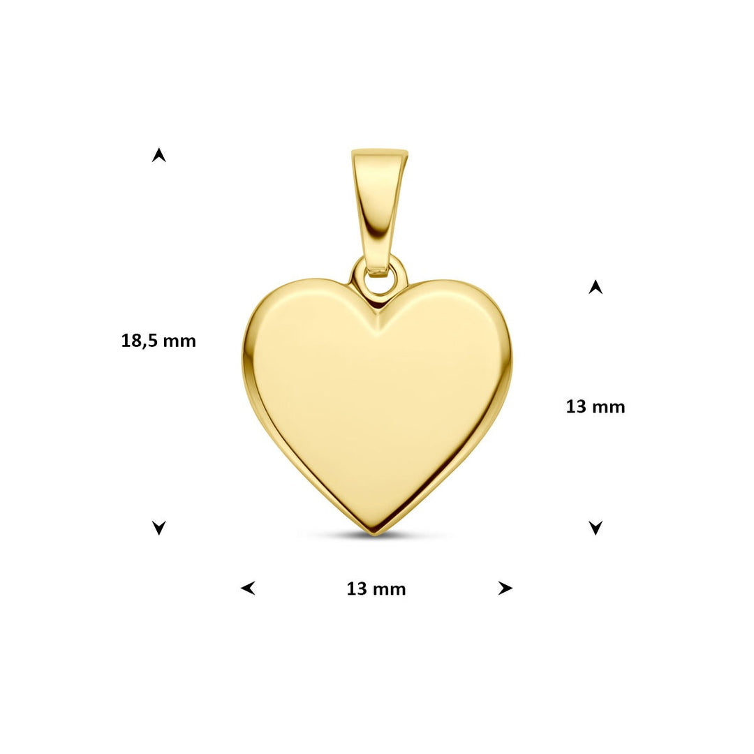 9k Geelgouden graveerhanger met hartje