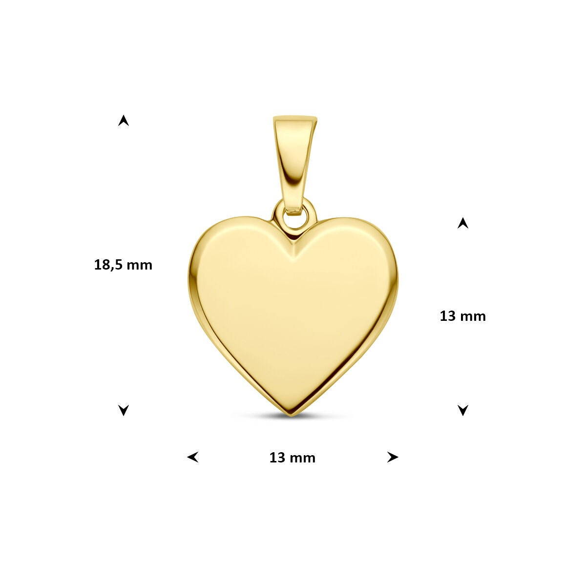 9k Geelgouden graveerhanger met hartje
