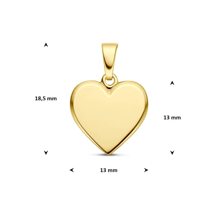 9k Geelgouden graveerhanger met hartje