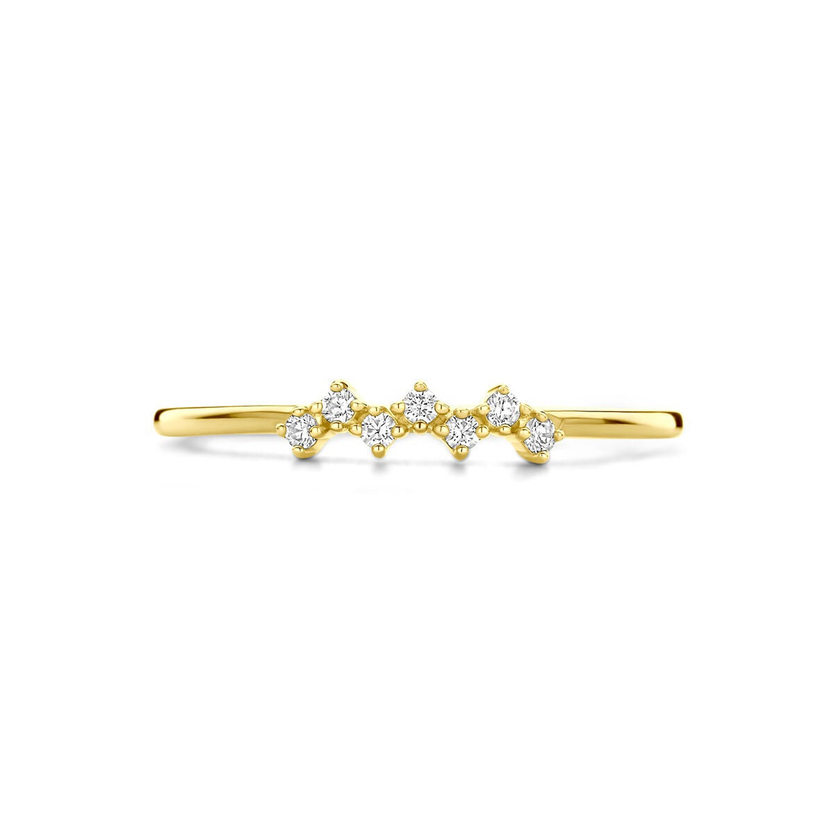 14k geelgouden ring met zirkonia