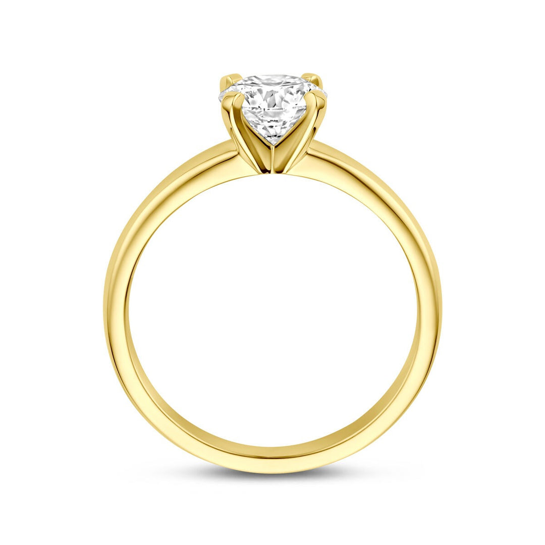14k geelgouden ring met 1.00ct lab grown diamant