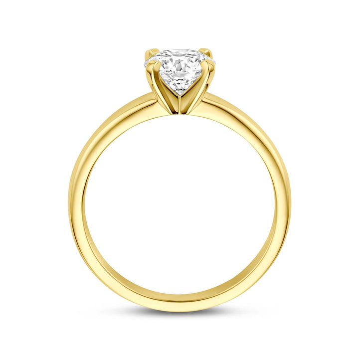 14k geelgouden ring met 1.00ct lab grown diamant