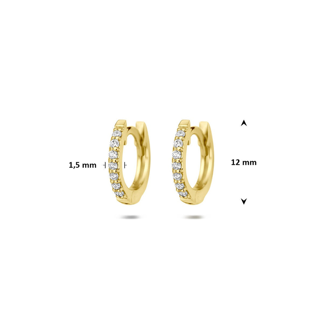 14k Geelgouden klapoorringen met lab grown diamant 0,22 ct
