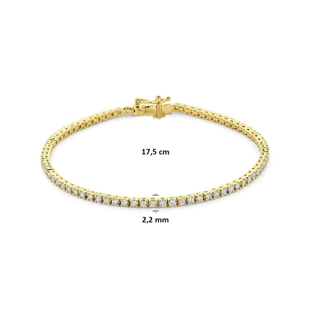 Verguld 925 zilveren tennis armband met lab grown diamant
