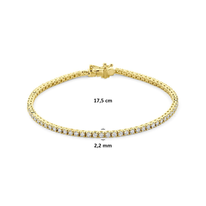 Verguld 925 zilveren tennis armband met lab grown diamant