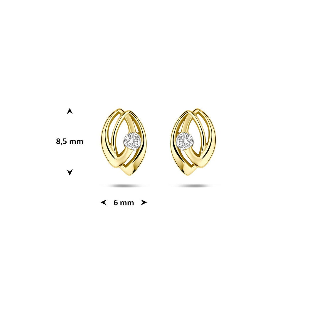 9k Geelgouden oorknopjes met zirkonia