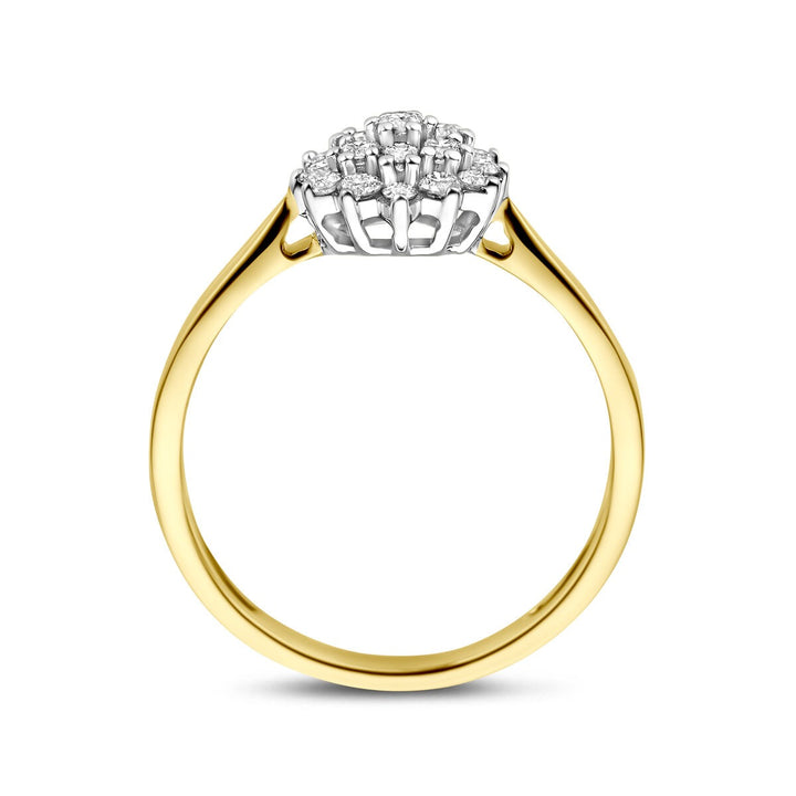 14k Bicolor geel- en witgouden ring met 0.33ct lab grown diamant