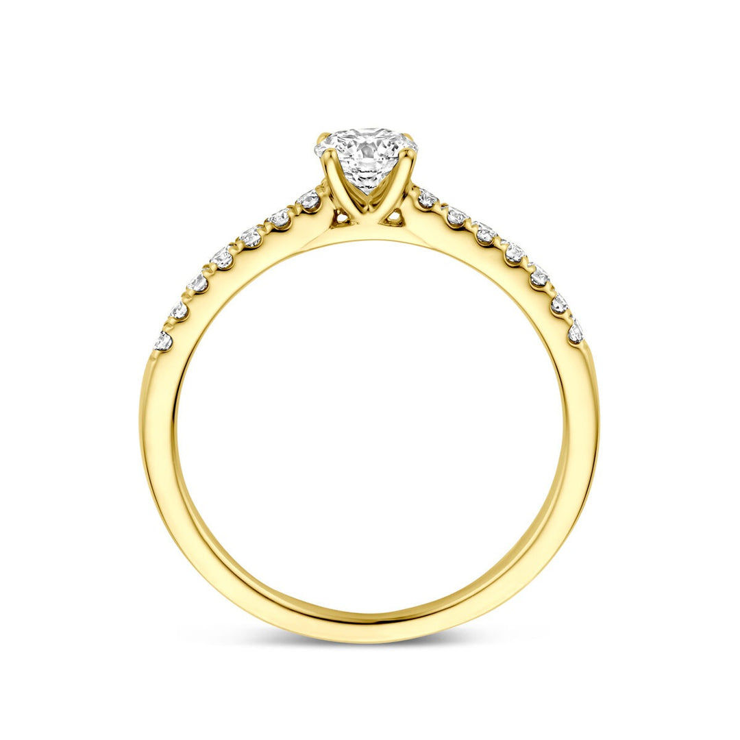 Gouden Ring 14k met Lab Grown Diamant – Briljant Slijpvorm