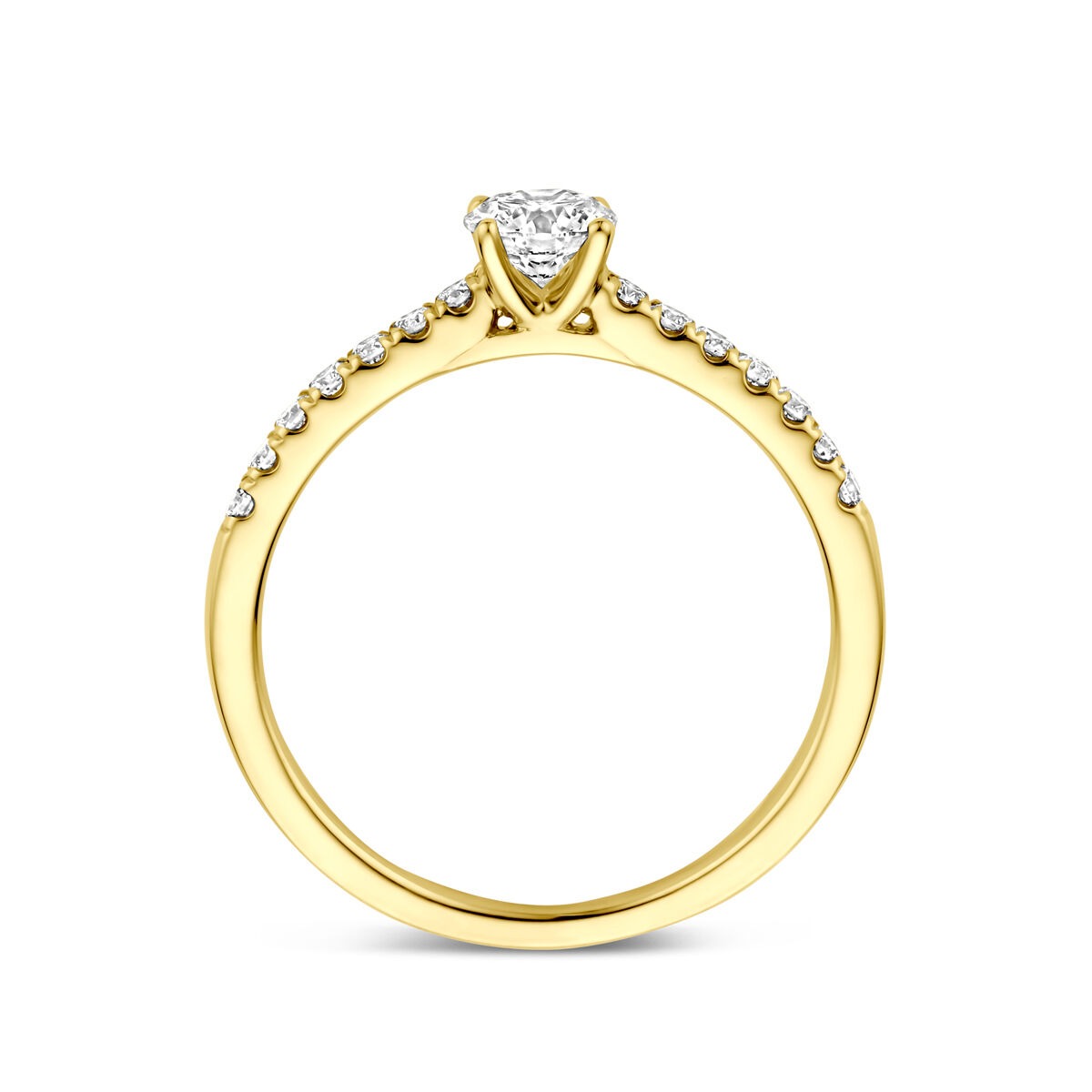 Gouden Ring 14k met Lab Grown Diamant – Briljant Slijpvorm