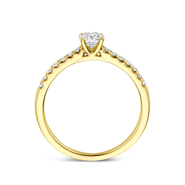 Gouden Ring 14k met Lab Grown Diamant – Briljant Slijpvorm