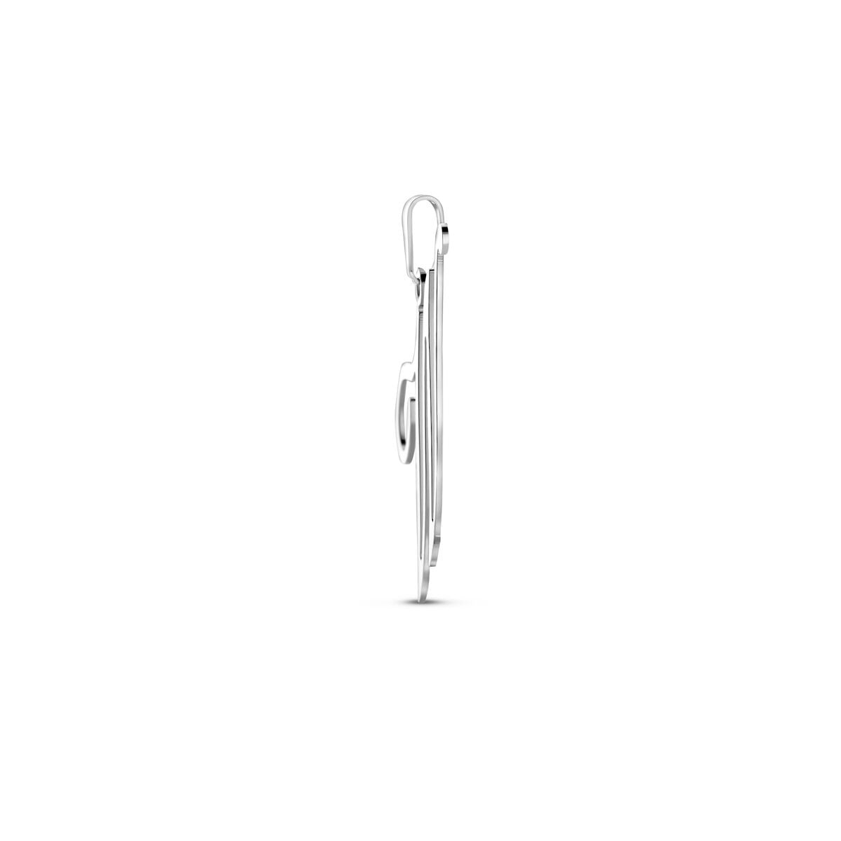 pendant letter silver rhodium plated