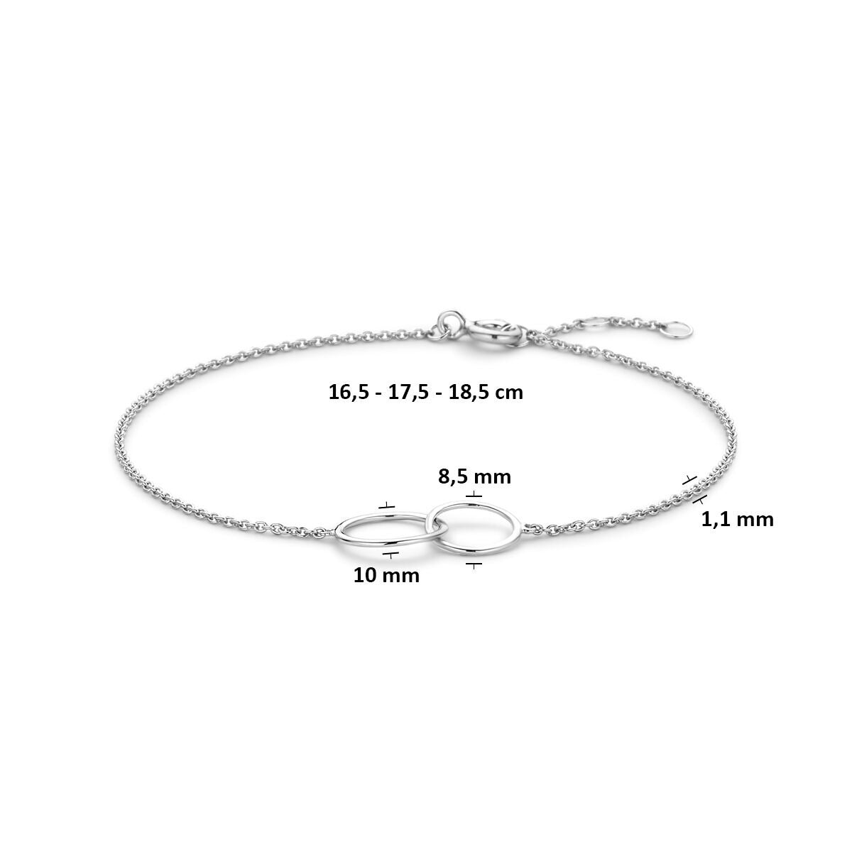 Gerhodineerd 925k zilveren armband met ronde hanger