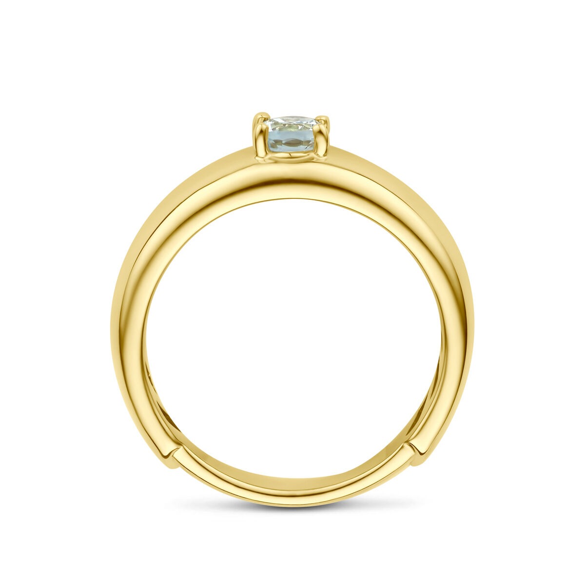 14k geelgouden ring met aquamarijn