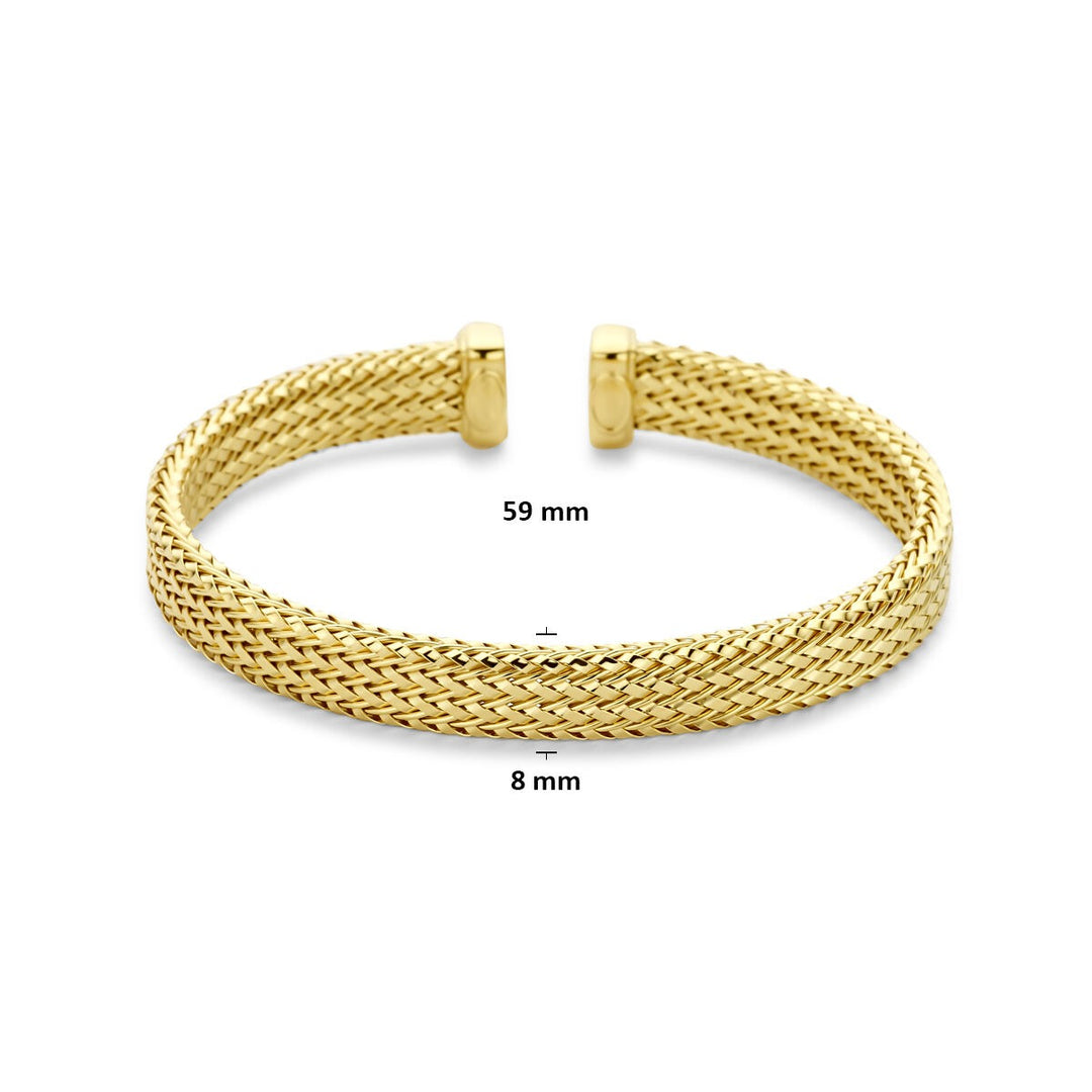 Verguld 925 zilveren klemband 59 x 8 mm