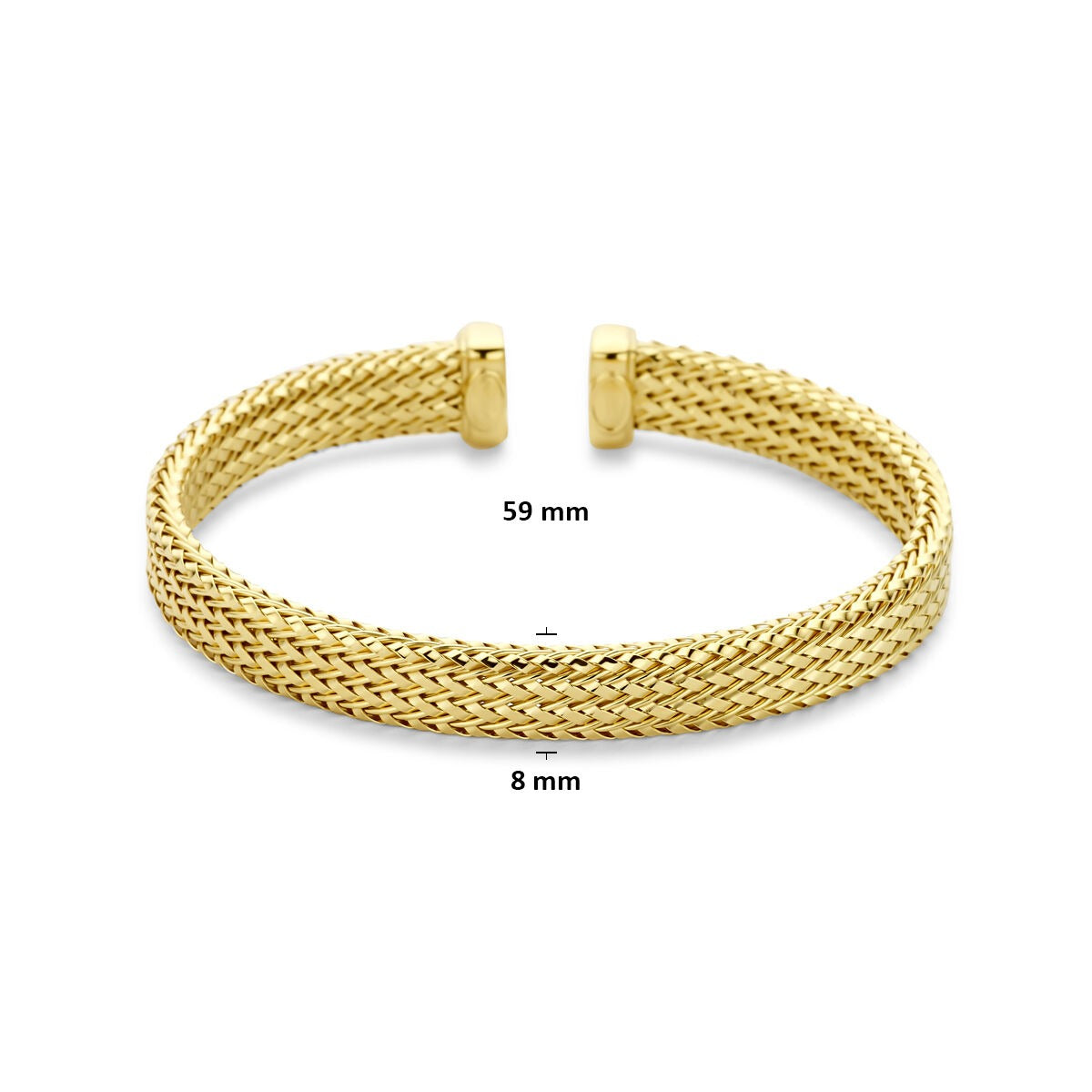 Verguld 925 zilveren klemband 59 x 8 mm