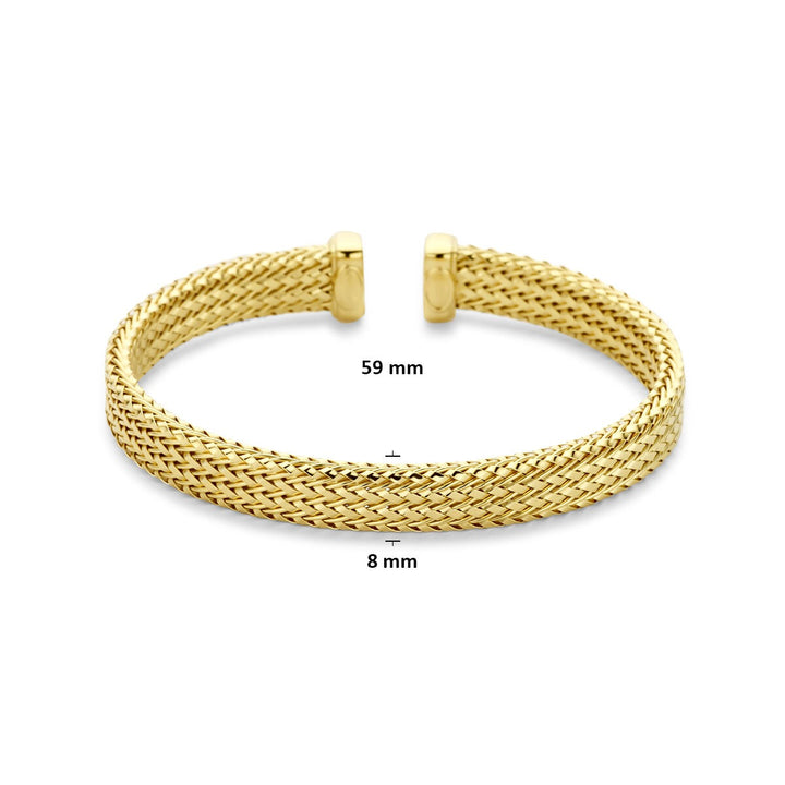 Verguld 925 zilveren klemband 59 x 8 mm