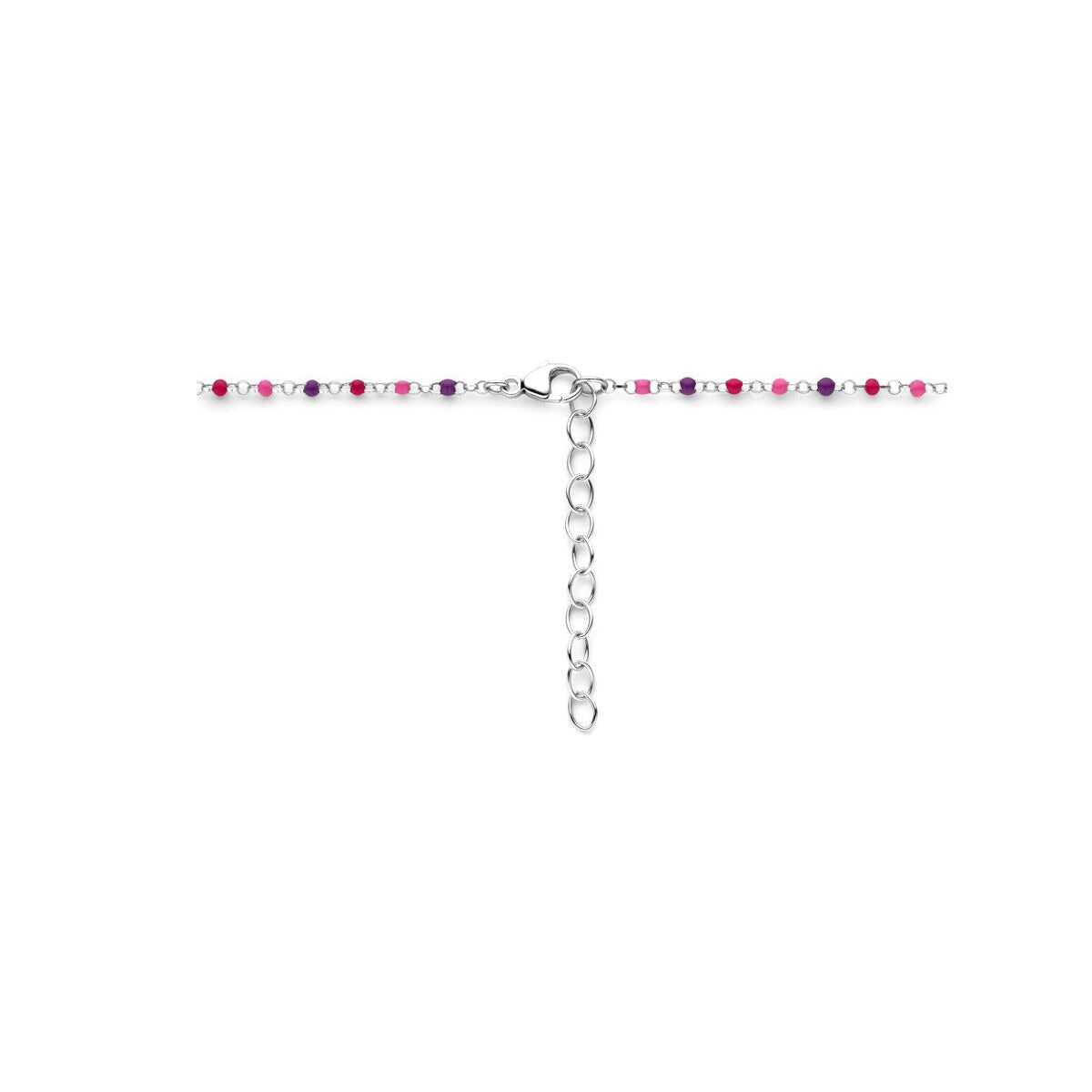 Gerhodineerd Zilveren Kindercollier met Emaille Bolletjes – 36-40cm