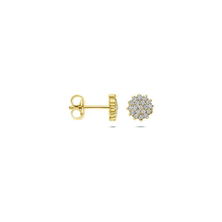 14k Geelgouden oorknoppen met lab grown diamant