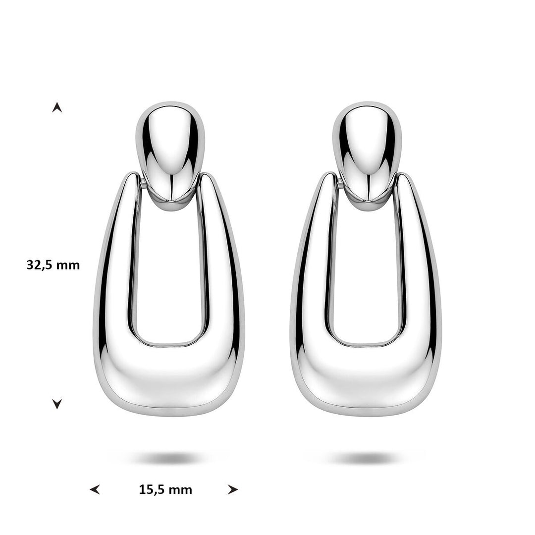 Zilveren oorhangers gerhodineerd – verfijnde dames oorbellen met elegante lengte