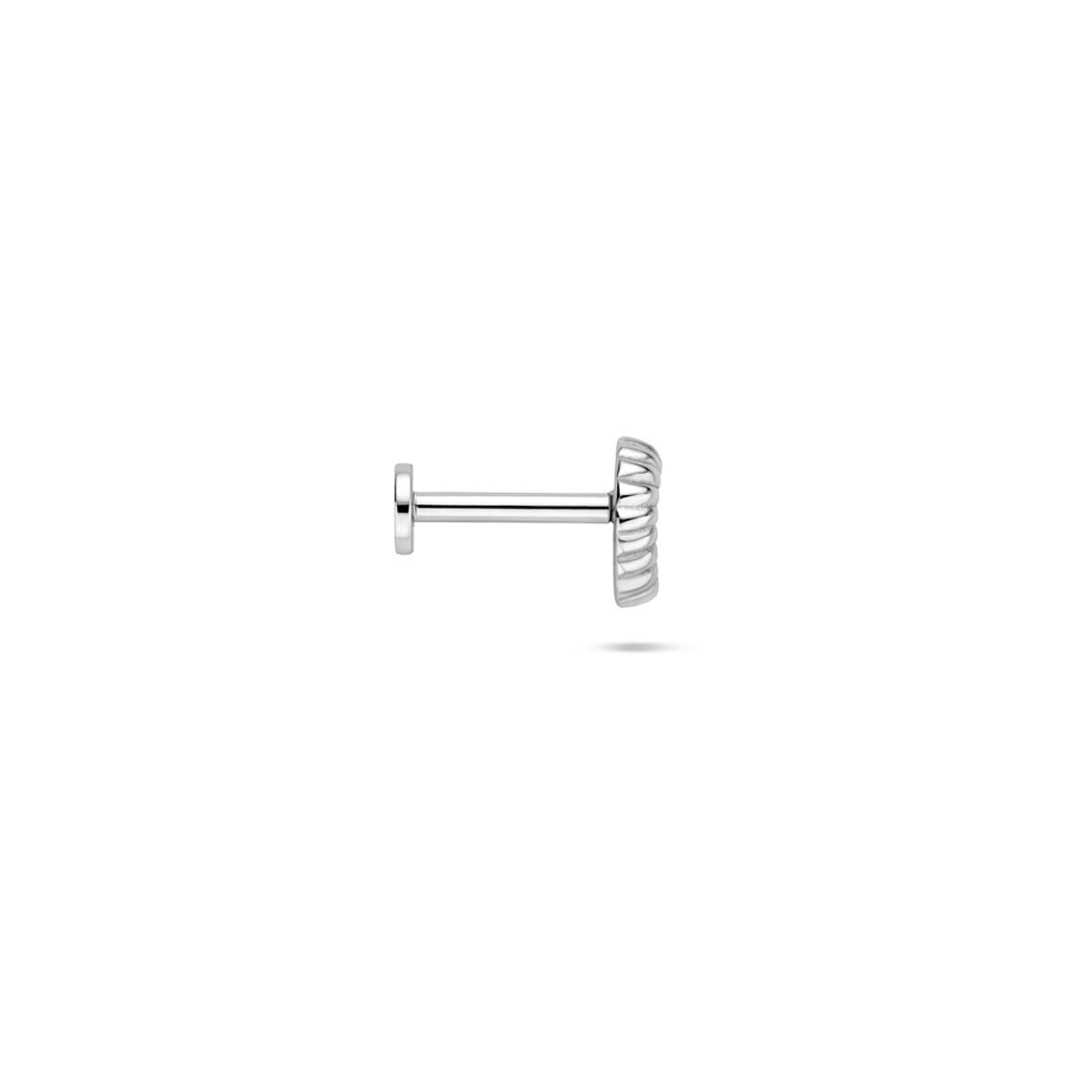 Zilveren flat back piercing schelp – gerhodineerd 925