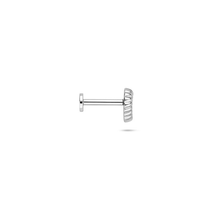 Zilveren flat back piercing schelp – gerhodineerd 925