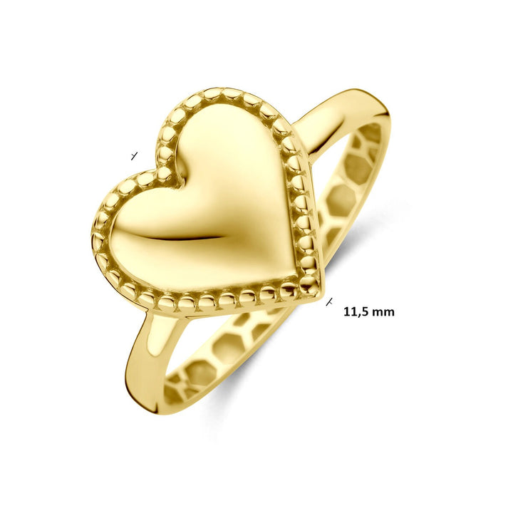 14k geelgouden ring met hartje