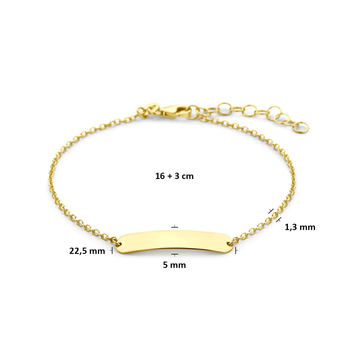 9k Geelgouden graveerarmband
