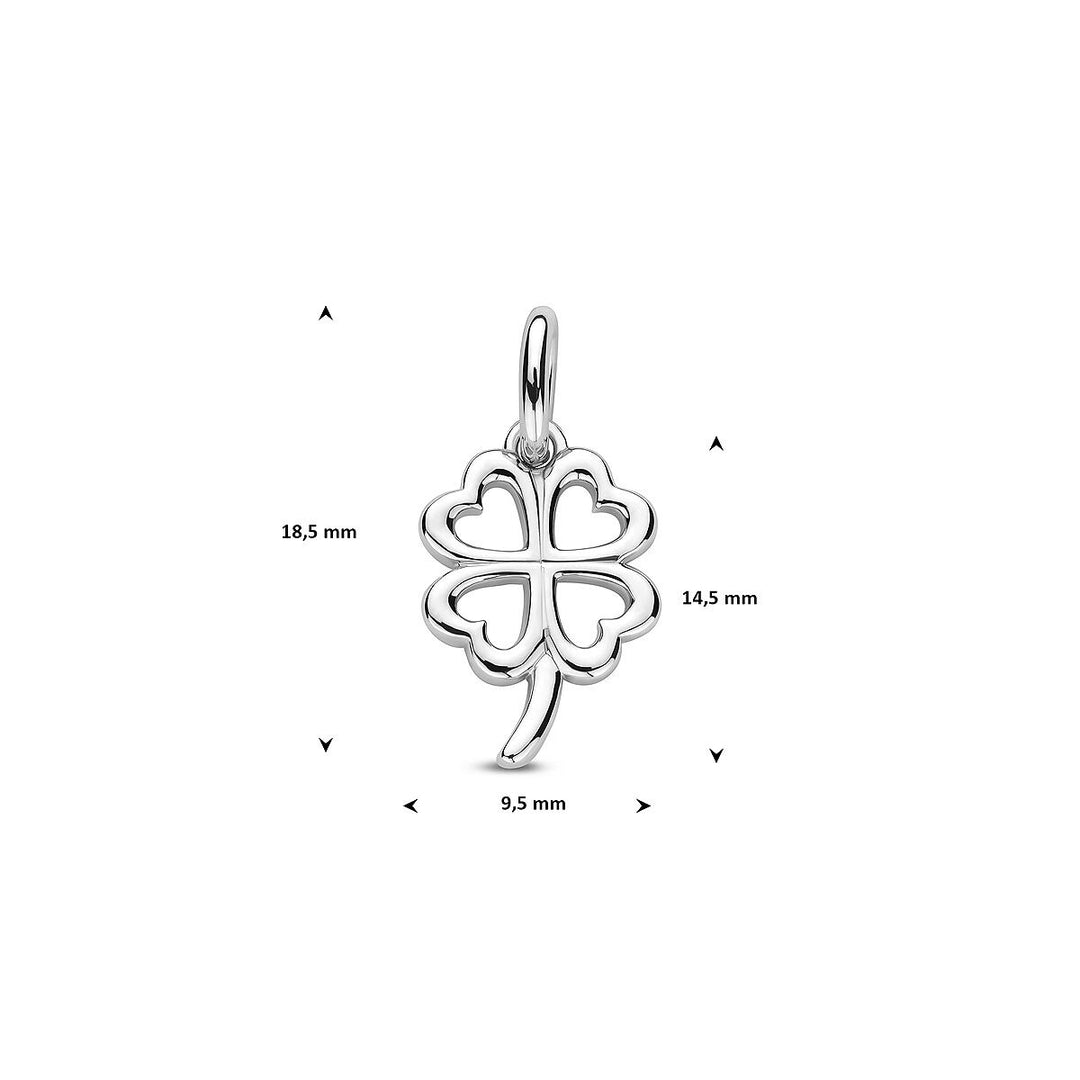 Zilveren hanger klavertje – gerhodineerd 925