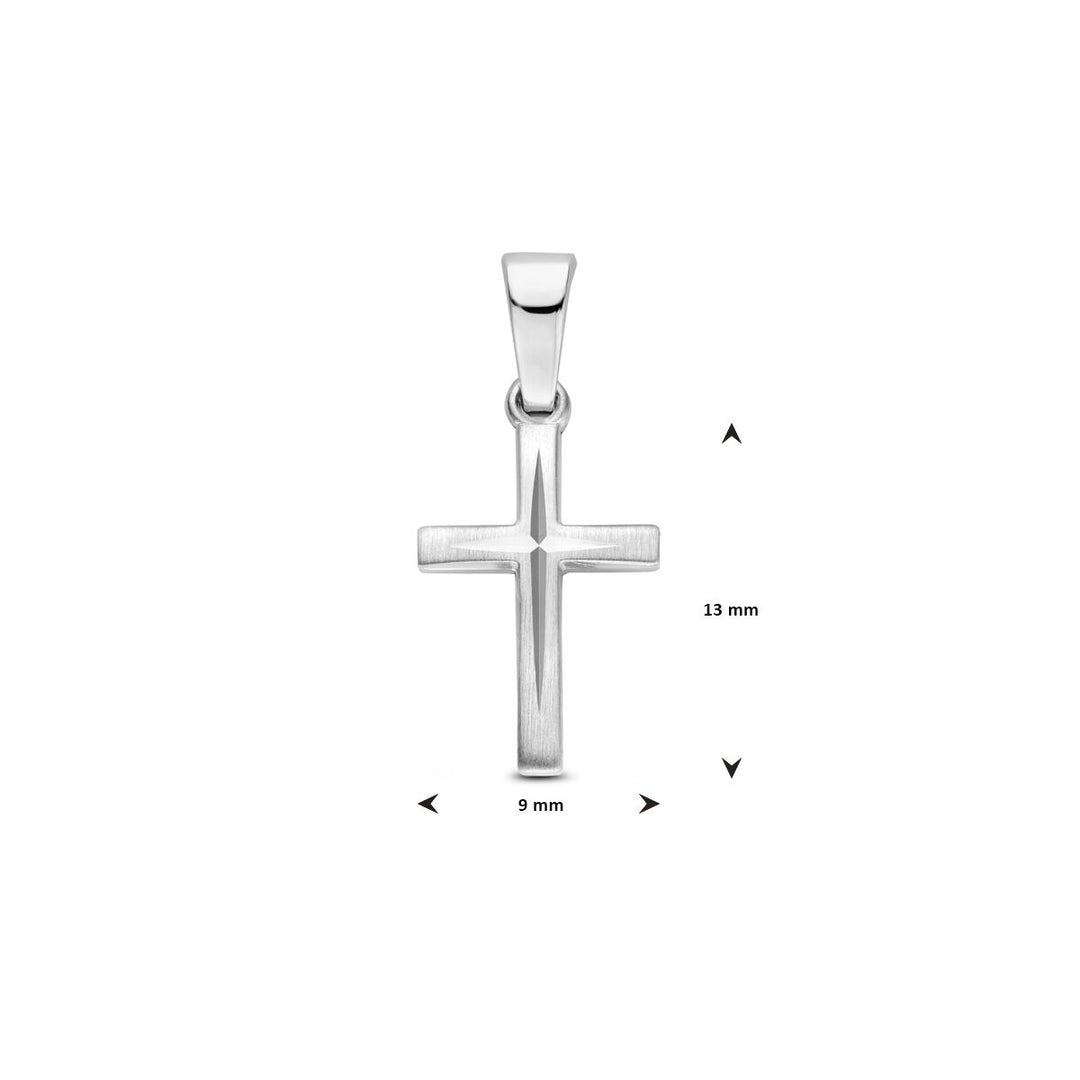 Zilveren kruis hanger – gerhodineerd 925 zilver