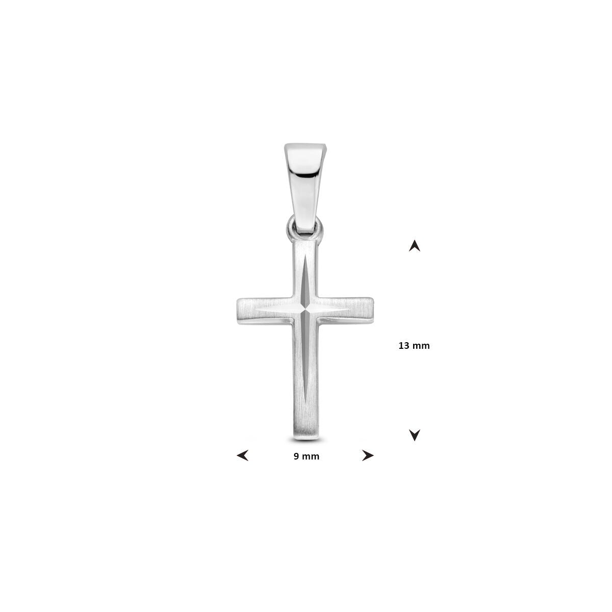 Zilveren kruis hanger – gerhodineerd 925 zilver