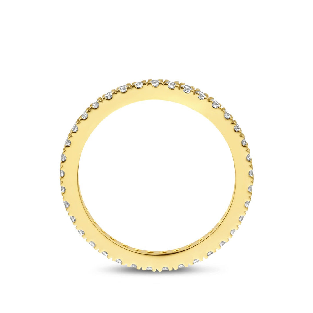 Verguld 925 zilveren ring met zirkonia