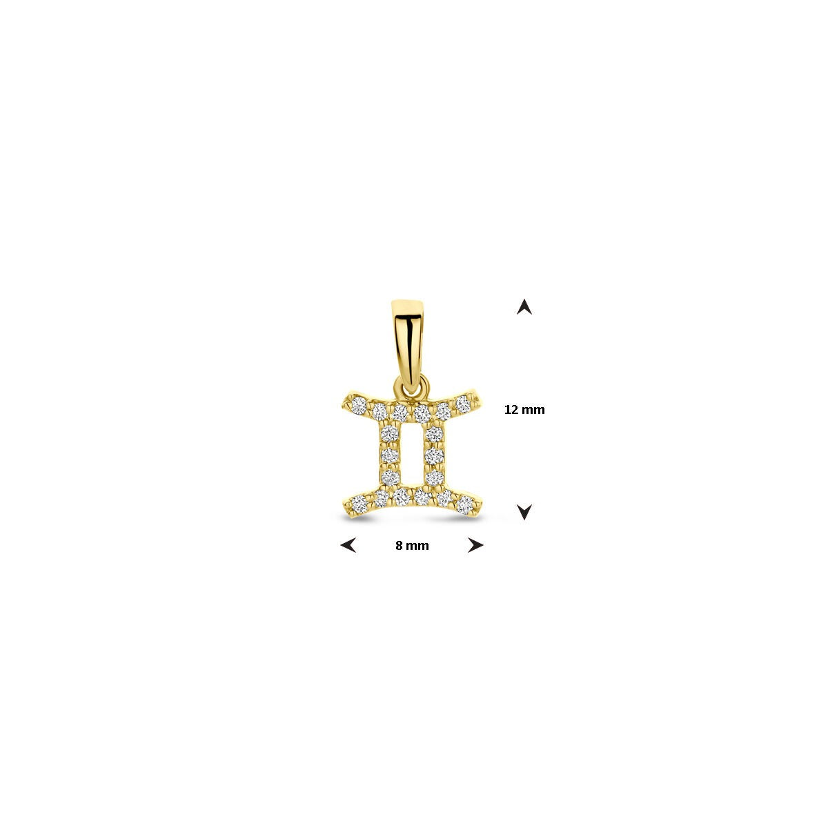 14k geelgouden sterrenbeeld hanger met diamant